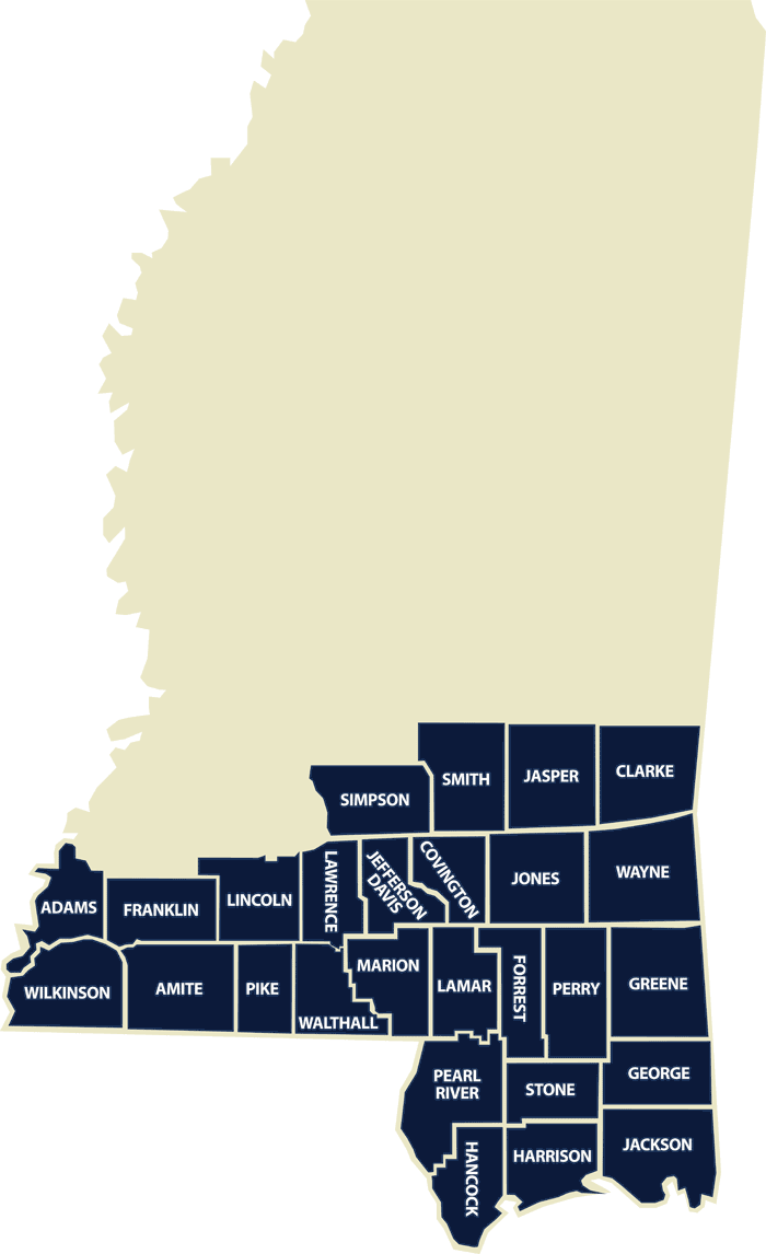 Southern District Map MISSISSIPPI PUBLIC SERVICE COMMISSION
